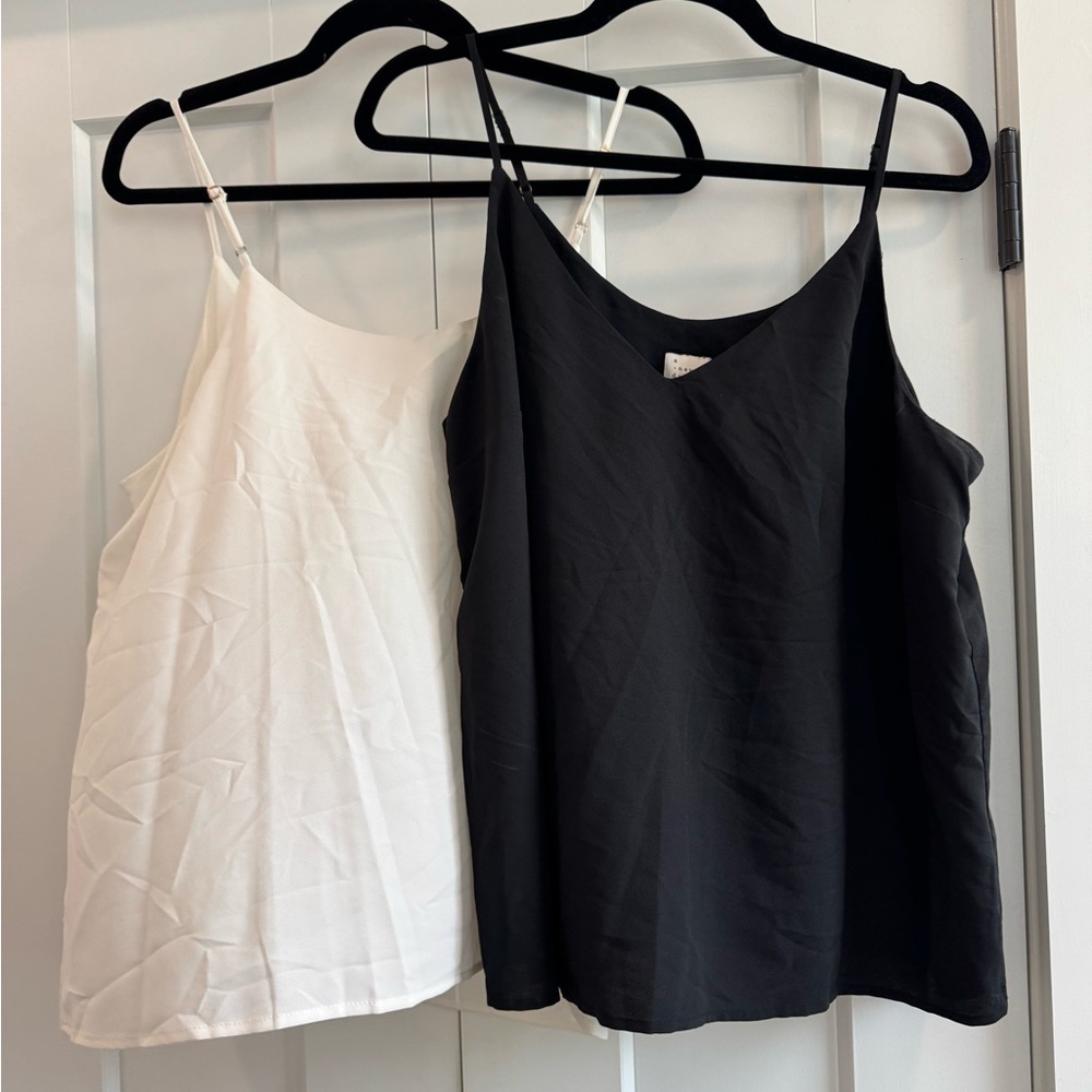 A New Day Black and White Sleeveless Camisoles Relaxed Fit